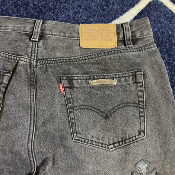 Chrome Hearts Black Levis Jeans With Blue and White Patches Size 34 - Picture 3 of 4